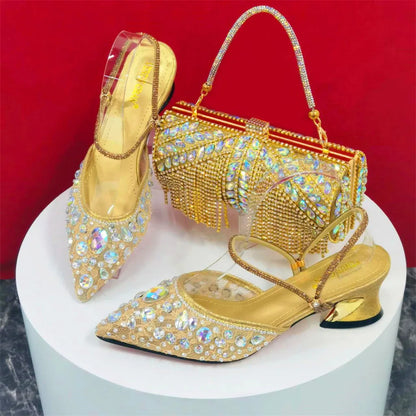 Bag shoes set Gold