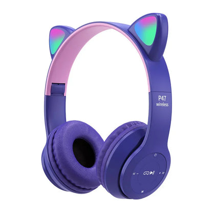 Auriculares de gato Blue Pink