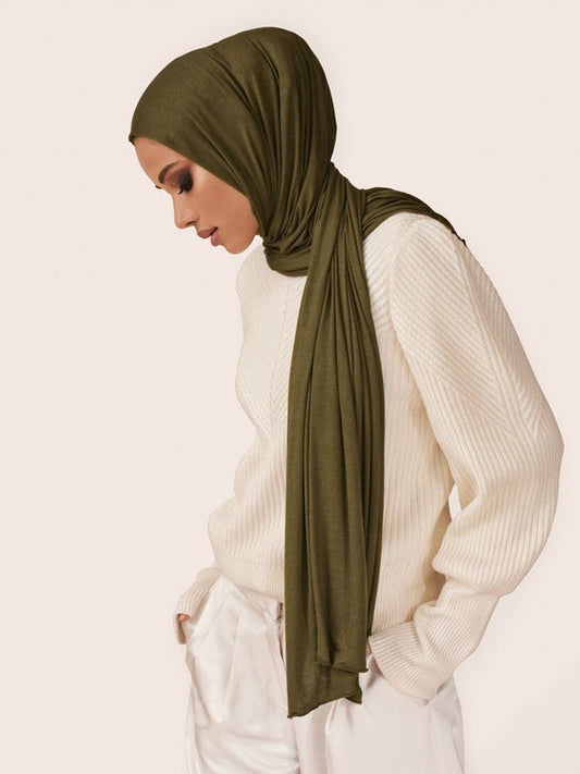 Shawl Stretchy Easy Plain Hijabs Scarves Headscarf