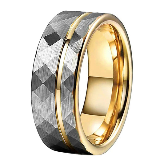 Tungsten Rings 8mm Gold Tungsten