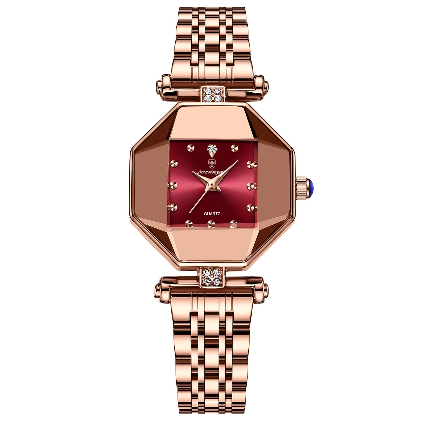Ladies Watch Rose Gold Red