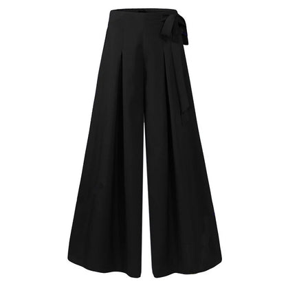 Pantalón ancho negro con cinturón