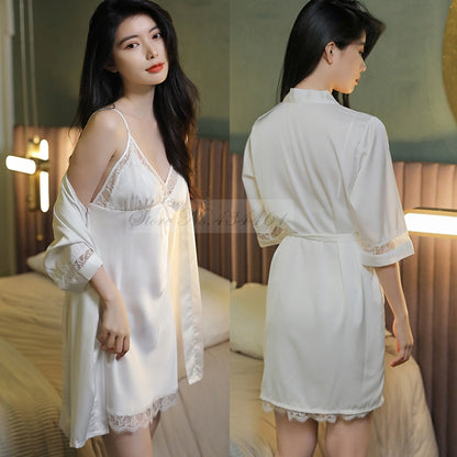 Set Lace Trim Sleepwear Casual Home Clothes Nightwear