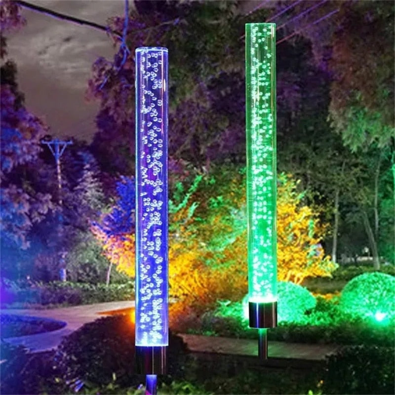 Solar Tube Lights Bubble Color Changing LED