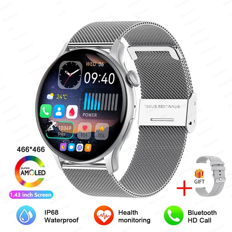 Smartwatch Silver Mesh Belt