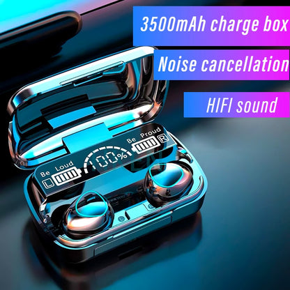 Wireless Headphones LED Display With Power Bank With Microphone