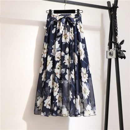 Floral Long Skirt Bohemian High Waist