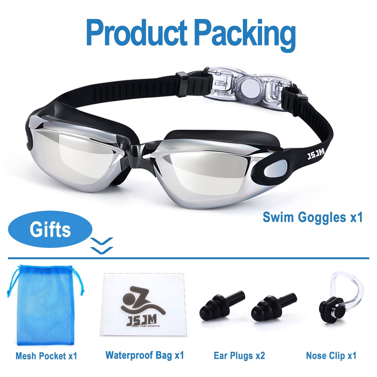 Adjustable Silicone Swim Glasses
