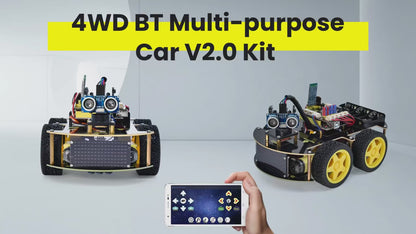 4WD Multi BT Robot Car Kit V2.0 W/LED Display For Arduino