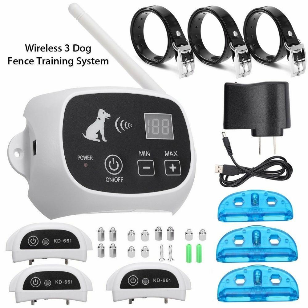 1/2/3 Wireless Electric Dog Pet Fence Shock Collar System Waterproof
