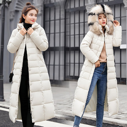 Winter jacket women's warm fashion bow belt