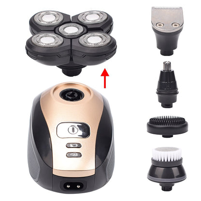 5 In 1 4D Men's Rechargeable Bald Head Electric Shaver 5 Floating