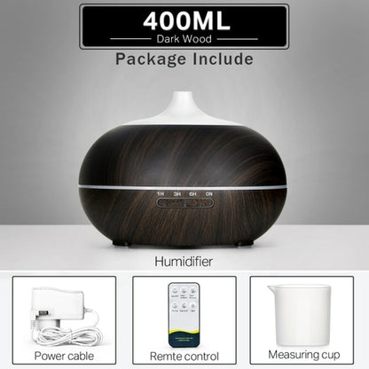 550 500 400 Aromatherapy Essential Oil Diffuser Wood Grain Remote