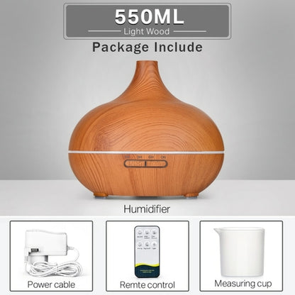 550 500 400 Aromatherapy Essential Oil Diffuser Wood Grain Remote