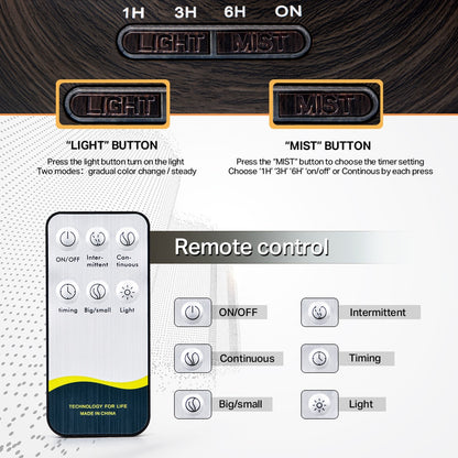 550 500 400 Aromatherapy Essential Oil Diffuser Wood Grain Remote