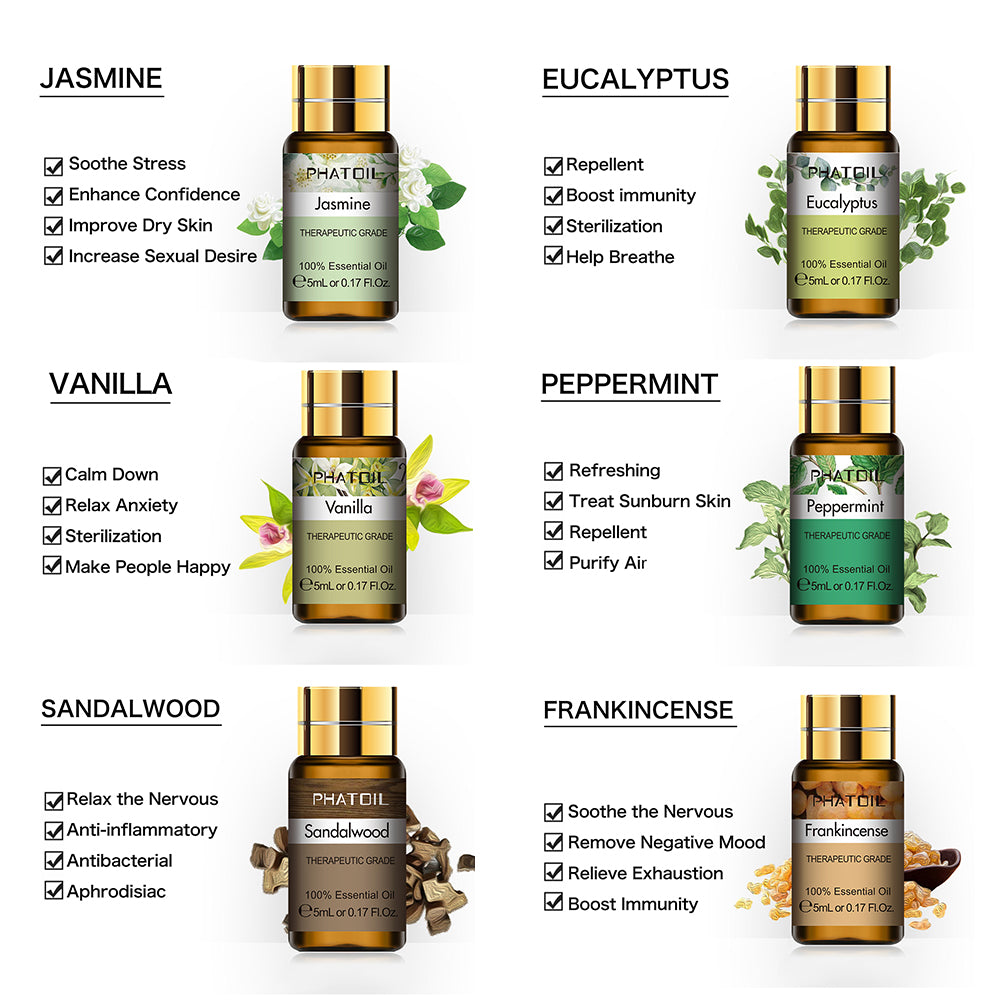5ml Lavender Vanilla Essential Oil Diffuser Pure Natural Tea Tree