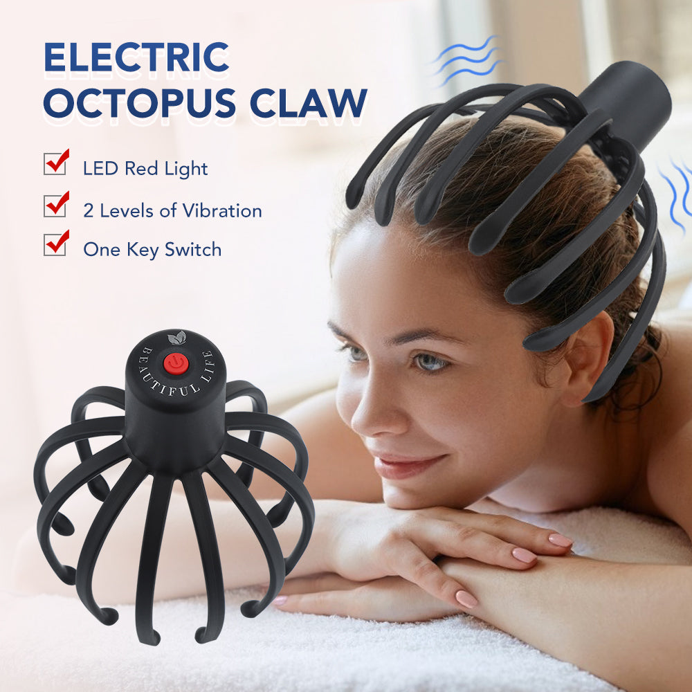 Electric Octopus Claw Scalp Massager Hands Free Therapeutic Head