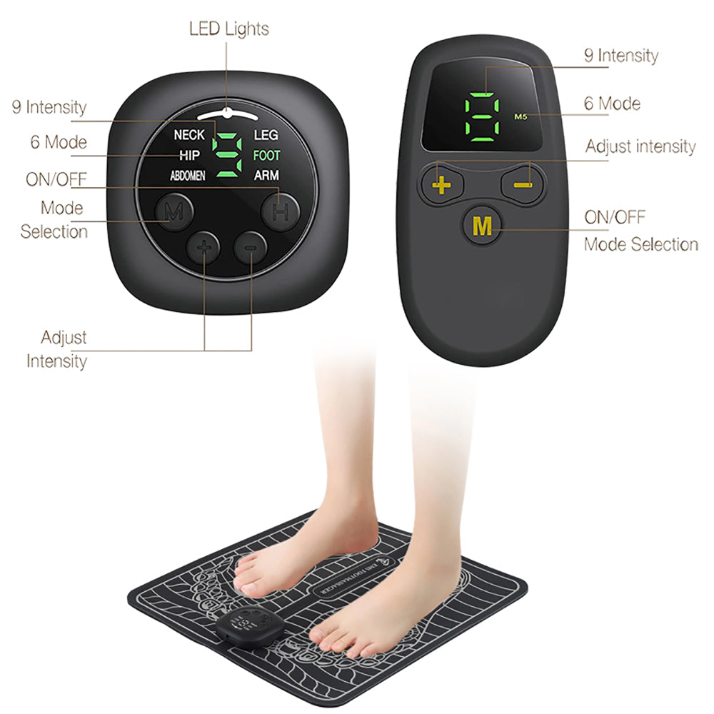 Foot Massager Pad Electric Ems Feet Muscle Stimulator Tens Acupuncture