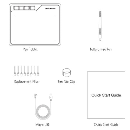 GAOMON S620 6.5 x 4 Inches Digital Pen Tablet Anime Graphic Tablet for