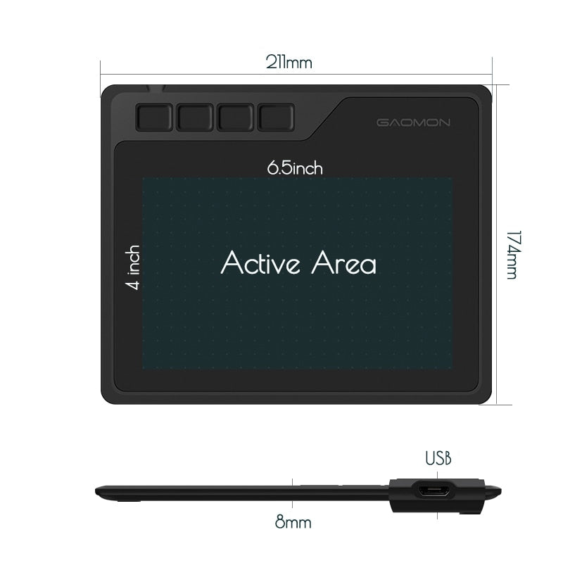 GAOMON S620 6.5 x 4 Inches Digital Pen Tablet Anime Graphic Tablet for