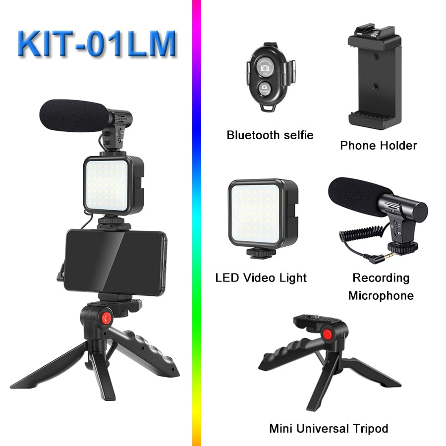 Phone DSLR Camera Vlog Tripod Vlogging Kit with Remote Control
