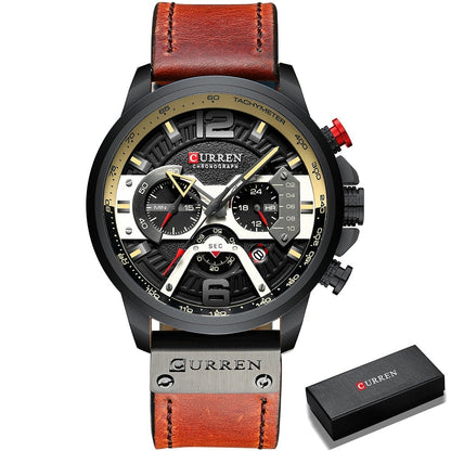 Mens Watches Top Brand Luxury Leather Sports