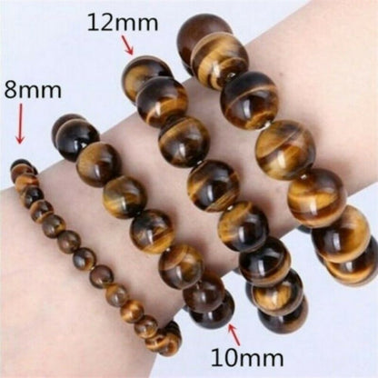 6/8/10/12mm Gorgeous Blue Tiger Eye Bracelets for Men Women