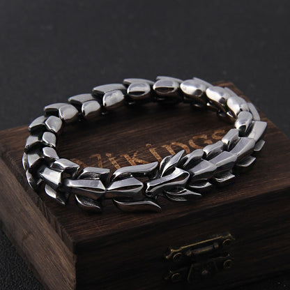 Viking Ouroboros vintage punk bracelet for men