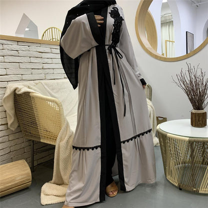 Simple Elegant Black Embroidered Abaya Muslim Dresses