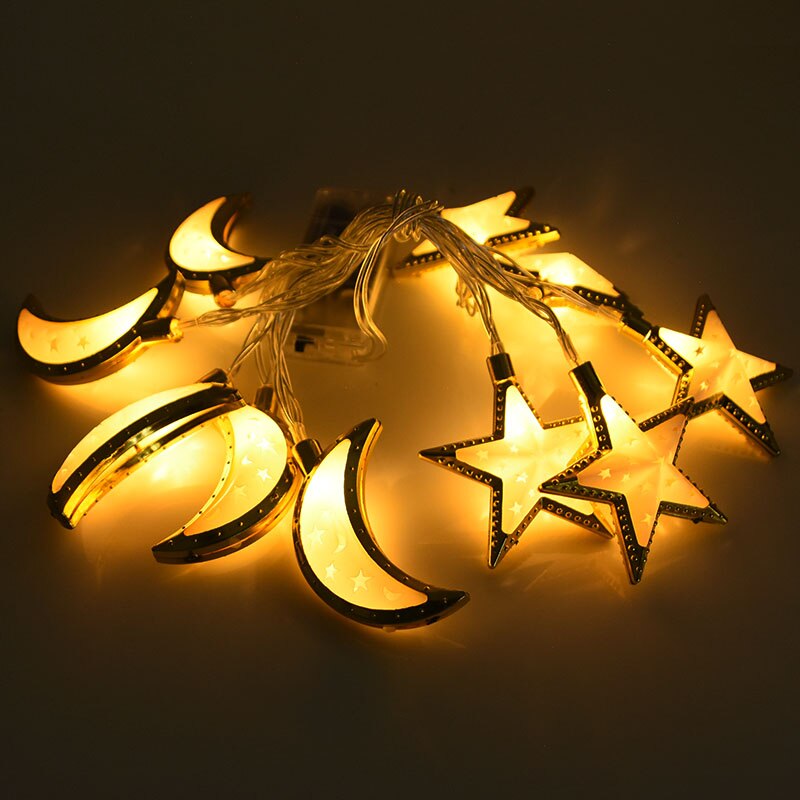 Decoration Moon Star Led Light String Ornament Islamic Home Decor
