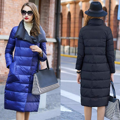 Winter Down Jacket Women Parkas Coats Turtleneck