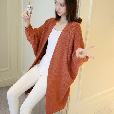 Sleeve Knitted Sweater Femme Jacket Loose Ladies Sweaters