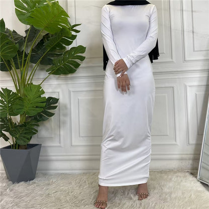 Islamic Abaya Long Sleeve Maxi Slim Inner Dress