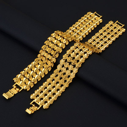 Width Bracelet for Women Gold Color Ethiopian Jewelry