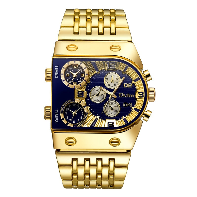 Quartz Watches Men Waterproof Wristwatch Luxury Gold Stainless Steel