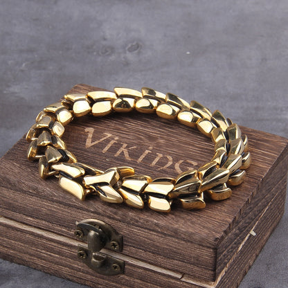 Viking Ouroboros vintage punk bracelet for men