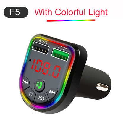 Ambient Light Bluetooth 5.0 FM Transmitter Car Fast Charge