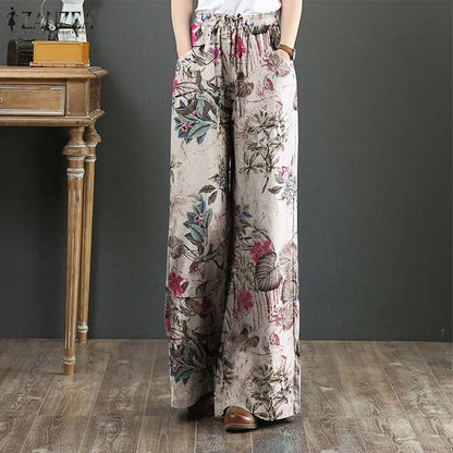 Autumn Wide Leg Pants Elegant Women High Waist Solid Flare Pants