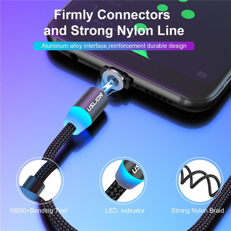 Magnetic USB Cable For iPhone 12 11 Xiaomi Samsung Type C