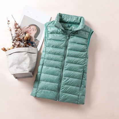 Ultra Light Down Vests Slim Gilet Lightweight Warm Waistcoat Portable