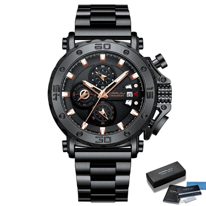 Luxury Big Dial Stainless Steel Waterproof Chronograph Wristwatches