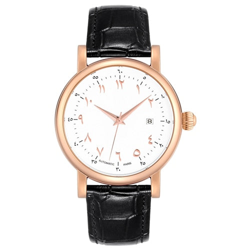 Arabic Watch Automatic Men Wristwatch Arab Numerals
