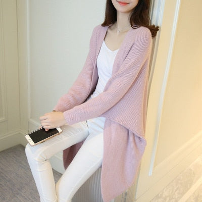 Sleeve Knitted Sweater Femme Jacket Loose Ladies Sweaters