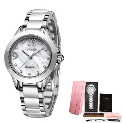 Luxury Crystal Watch Women Waterproof Rose Gold