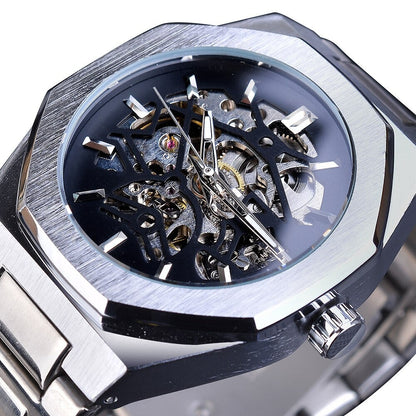 Gold Mechanical Automatic Watches For Men Skeleton Waterproof