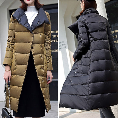 Winter Down Jacket Women Parkas Coats Turtleneck