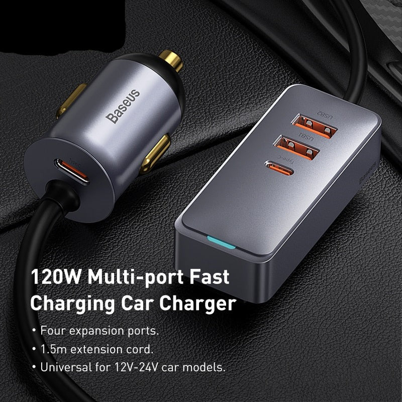 120W PD Car Charger Quick Charger QC 3.0 PD 3.0