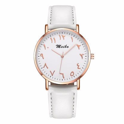 Women Arabic Numbers Watch Luxury Leather Quartz Wristwatches Clock