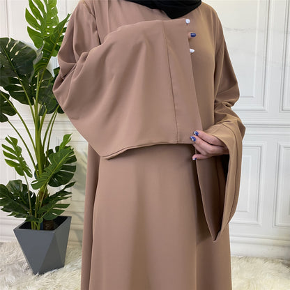 Muslim Fashion Abaya Long Dresses Women With Sashes Islamic Clothing