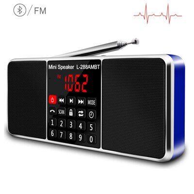 Digital Portable Radio AM FM Bluetooth Speaker Stereo MP3 Player